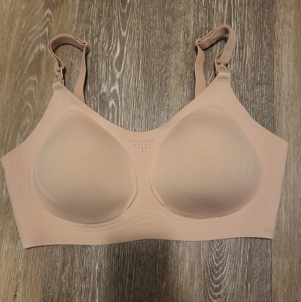 Momcozy pink nursing bra size medium plus 36e wireless fb016
